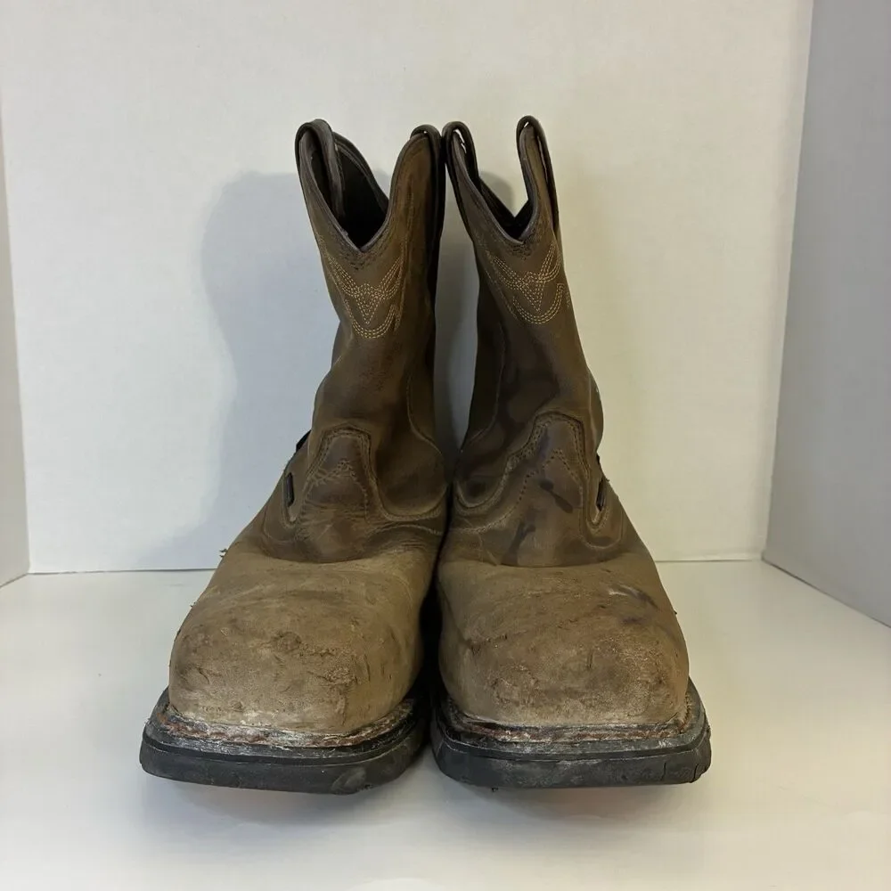 Ariat WorkHog Men’s 10.5 EE Brown Waterproof Composite Toe Pull On Work Boots